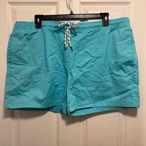 Crown & Ivy Turquoise Drawstring Shorts